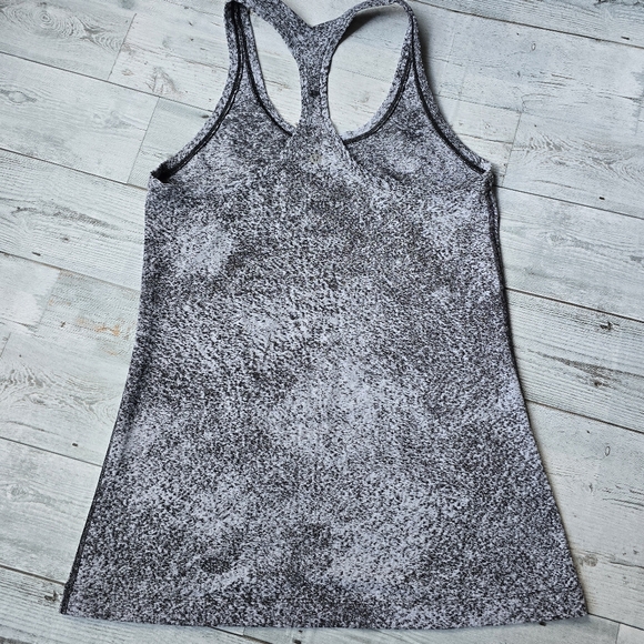 Lululemon Cool Racerback II Luon Spray Jacquard White Black - Picture 7 of 10